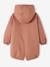 Hooded Parka with Faux Fur Lining for Girls black+dusky pink+green+khaki+old rose 