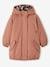 Hooded Parka with Faux Fur Lining for Girls khaki+old rose 