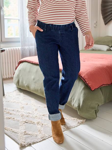 Paperbag Jeans with Seamless Band, for Maternity stone 