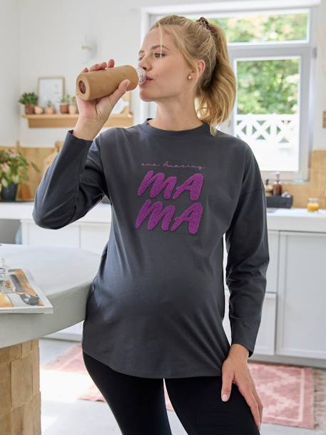 Top with Message for Maternity anthracite 