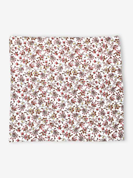 Floral Print Scarf for Baby Girls ecru 