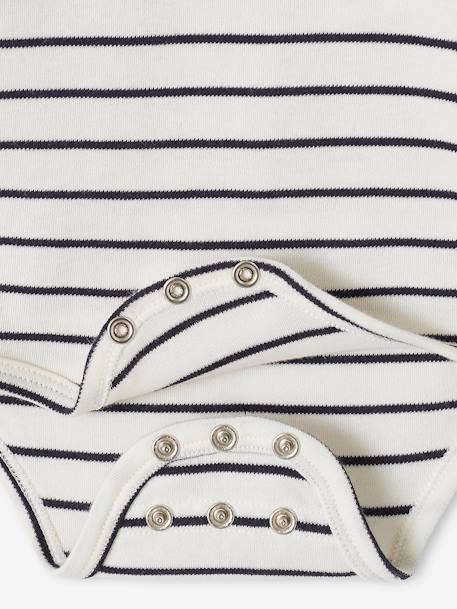 Striped & Long Sleeve Progressive Bodysuit for Babies ecru 