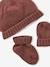 Knitted Beanie + Mittens + Booties Set for Newborn Babies hazel+marl beige 