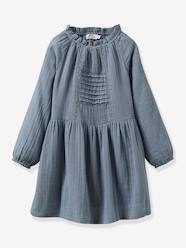 -Cotton Gauze Dress for Girls, by CYRILLUS