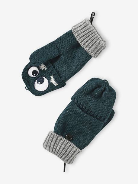 Monster Mittens/Fingerless Mitts for Boys fir green 