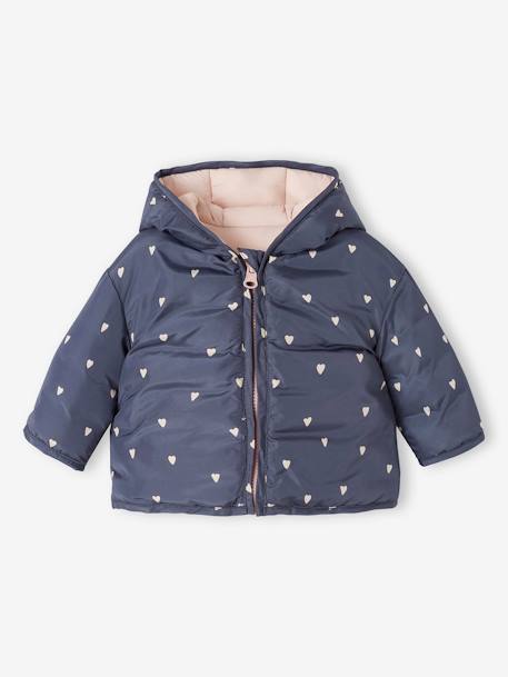 Reversible Padded Jacket for Babies slate blue 