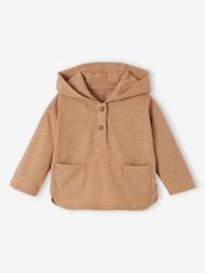 -Top with Hood in Slub Jersey Knit for Babies