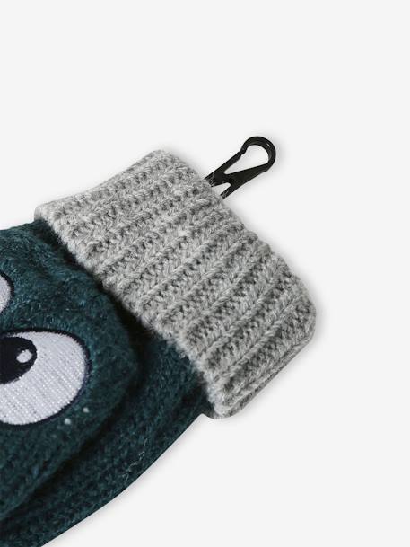 Monster Mittens/Fingerless Mitts for Boys fir green 