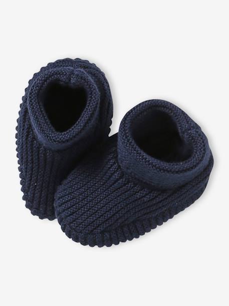 Beanie, Mittens & Booties Set, Matching Pouch, for Newborn Babies denim blue+grey blue+navy blue+rosy+White 