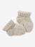 Knitted Beanie + Mittens + Booties Set for Newborn Babies hazel+marl beige 