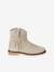 Zipped Leather Boots for Girls camel 