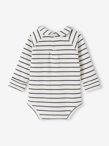 Striped & Long Sleeve Progressive Bodysuit for Babies ecru 