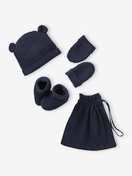 Beanie, Mittens & Booties Set, Matching Pouch, for Newborn Babies