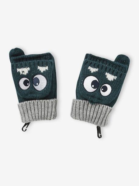 Monster Mittens/Fingerless Mitts for Boys fir green 