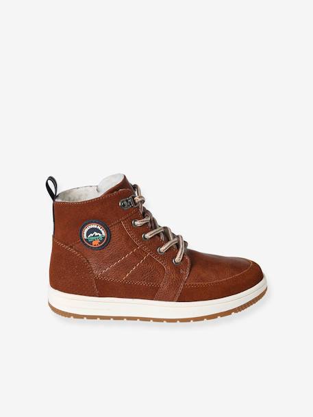 High-Top Trainers with Laces & Zips for Children brown 