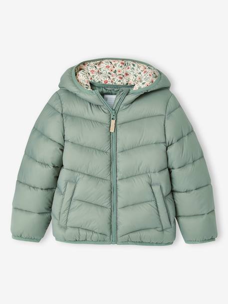 Lightweight Hooded Jacket for Girls lichen+mustard+navy blue 