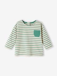 Baby-T-shirts & Roll Neck T-Shirts-Striped Long Sleeve Top, for Babies