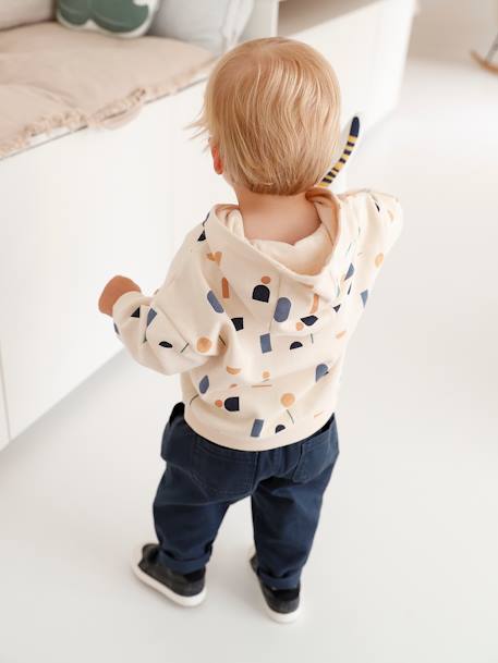 Fleece Sweatshirt & Twill Trousers Ensemble for Babies night blue 