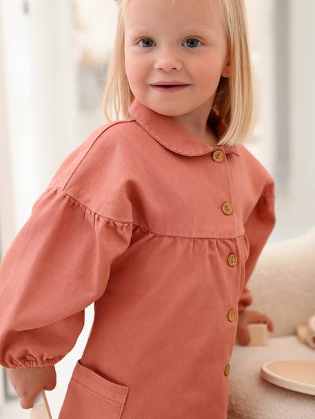 Twill Dress with Peter Pan Collar for Babies rose 