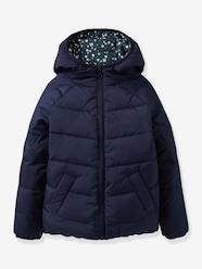 Girls-Reversible Down Jacket for Girls, by CYRILLUS