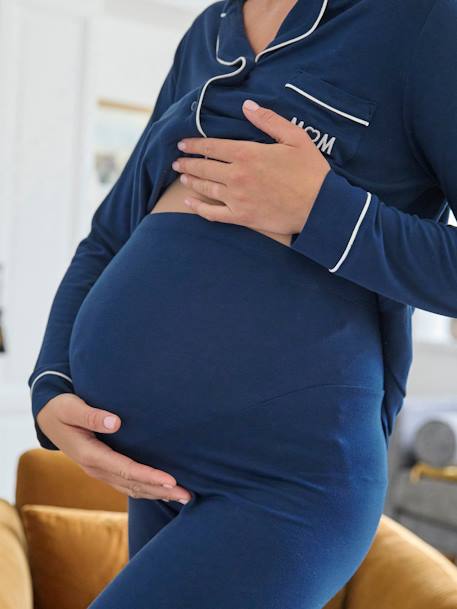 Plain Pyjamas Set for Maternity ocean blue 