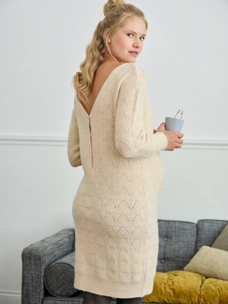 Short Front/Back Jumper Dress, Maternity & Nursing ecru 