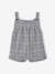 Chequered Dungaree Shorts, Rib Knit Top & Matching Headband Outfit for Babies old rose 