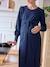 Long Dress with Draped Effect, for Maternity navy blue 