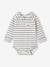 Striped & Long Sleeve Progressive Bodysuit for Babies ecru 