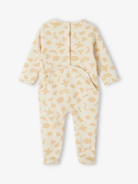 Fleece Sleepsuit in Organic Cotton for Babies sandy beige 