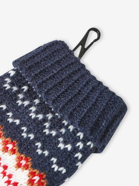 Christmas Gift Box: Reindeer Beanie + Snood + Mittens Set for Baby Boys navy blue 