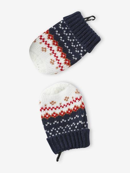 Christmas Gift Box: Reindeer Beanie + Snood + Mittens Set for Baby Boys navy blue 