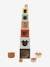 Cube Tower with Shape Sorter in FSC® Wood BEIGE MEDIUM SOLID WITH DECOR+Forest Friends+Forest Friends 