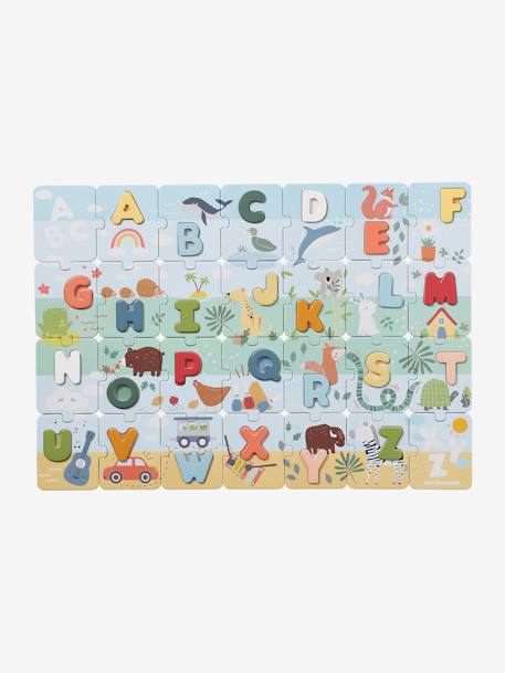 2-in-1 Alphabet Puzzle in Cardboard & FSC® Wood white 