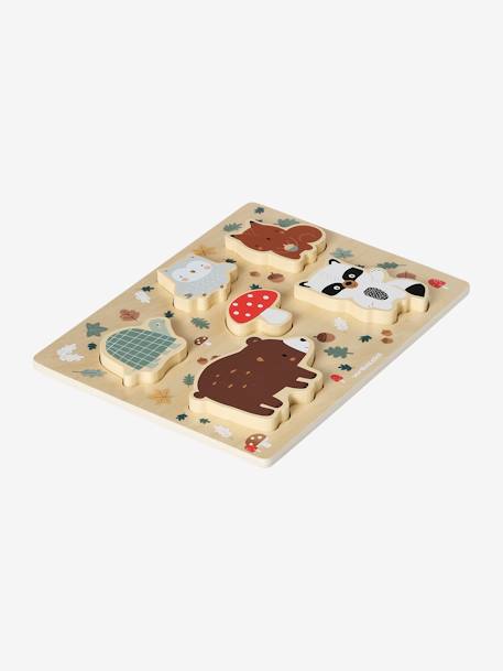 Chunky Tactile Puzzle in FSC® Wood beige+brown 