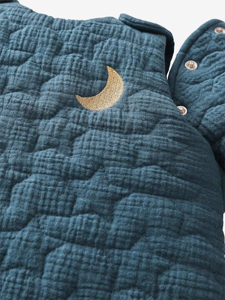 Quilted Baby Sleep Bag with Removable Sleeves in Organic Cotton* Gauze, Dream Nights caramel+Dark Blue+ecru 