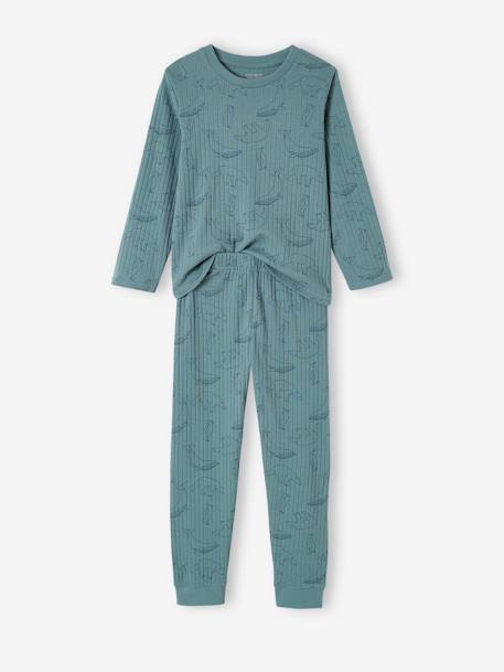 Pack of 2 'Bear' Pyjamas in Rib Knit for Boys emerald green 