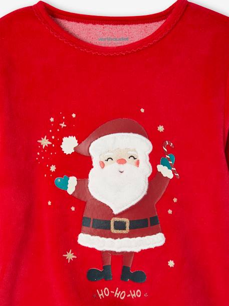 Christmas Pyjamas in Velour for Girls red 