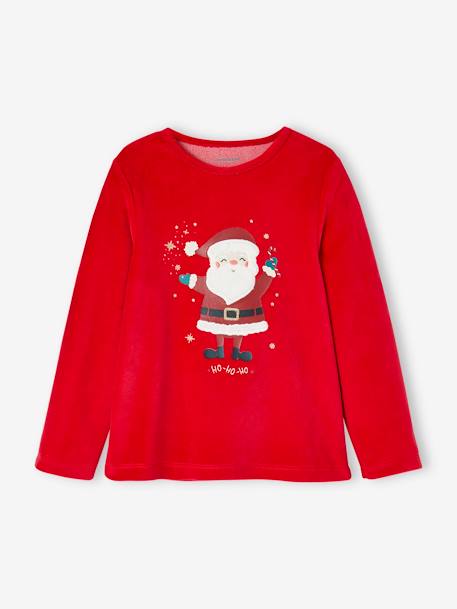 Christmas Pyjamas in Velour for Girls red 