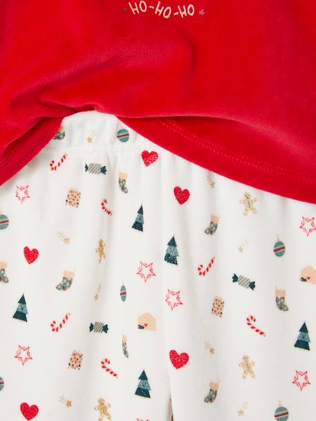 Christmas Pyjamas in Velour for Girls red 