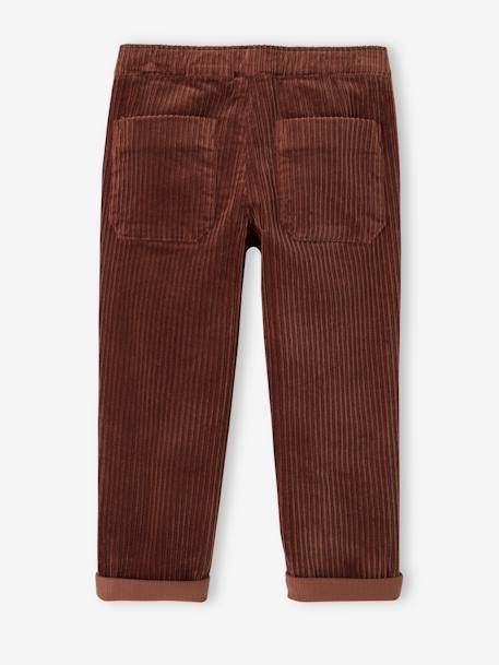 Corduroy Trousers, Easy to Slip On, for Boys caramel+fir green 