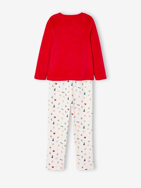 Christmas Pyjamas in Velour for Girls red 