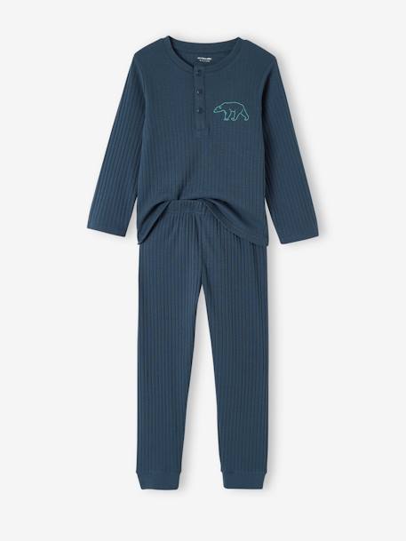 Pack of 2 'Bear' Pyjamas in Rib Knit for Boys emerald green 