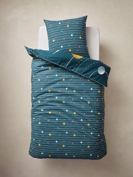 Duvet Cover + Pillowcase Set for Children, SPACE ADVENTURE multicoloured 