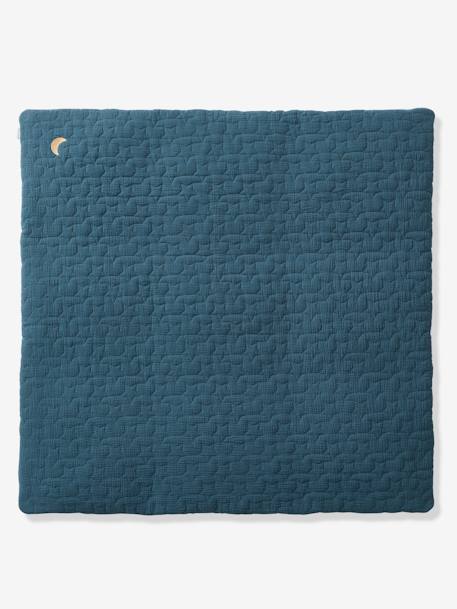 Play Mat / Playpen Base Mat in Organic Cotton Gauze, Fancy night blue 