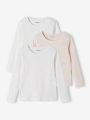 Girls-Pack of 3 Fancy Long Sleeve Tops for Girls, Basics