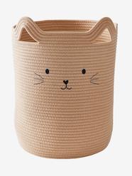 Bedroom Furniture & Storage-Cotton Rope Storage Basket, Cat