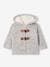 Hooded Cardigan with Faux Fur Lining for Babies marl grey 