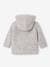 Hooded Cardigan with Faux Fur Lining for Babies marl grey 