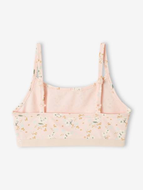 Set of 2 Flowers Bras, for Girls rosy 